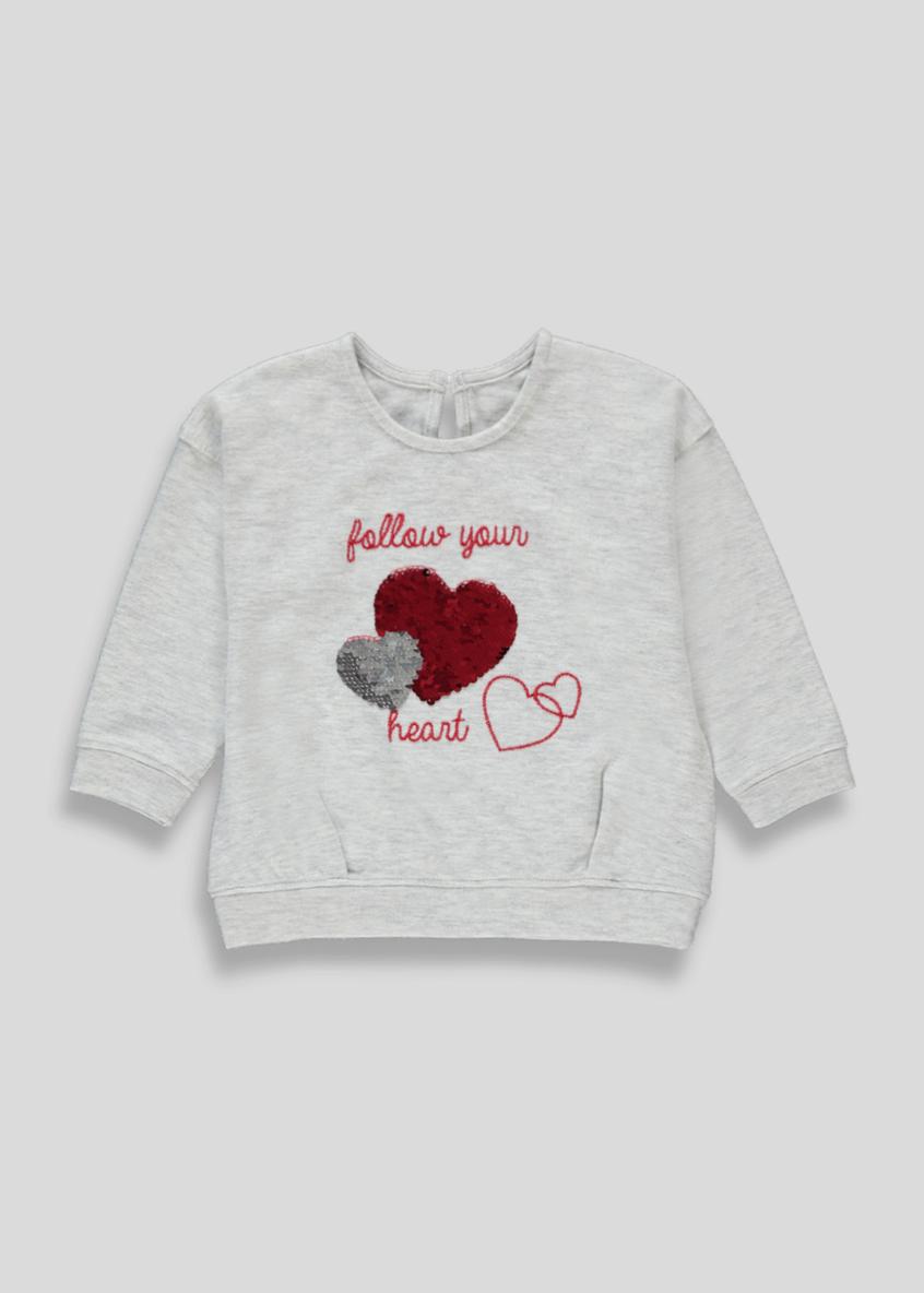 Girls Flippy Sequin Heart Sweatshirt (9mths-6yrs)