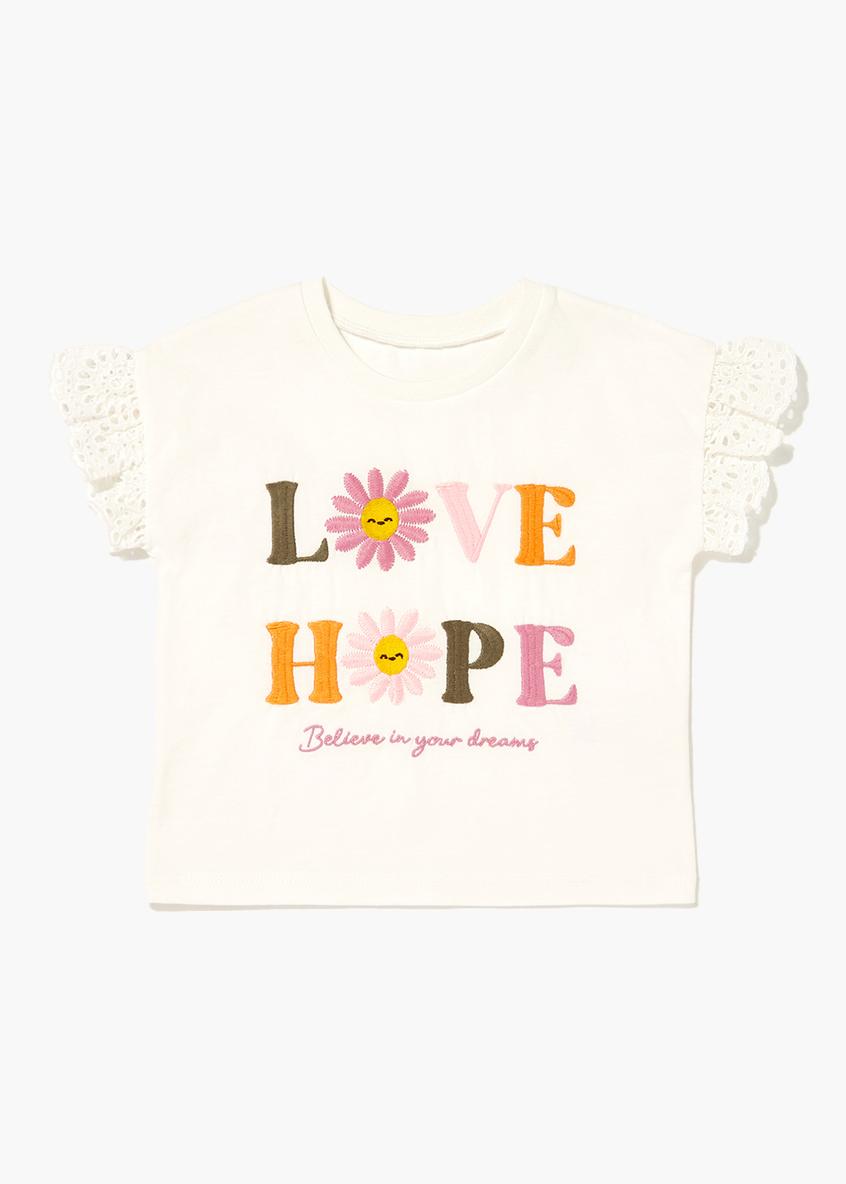 Girls Cream Love Hope T-Shirt (9mths-6yrs)