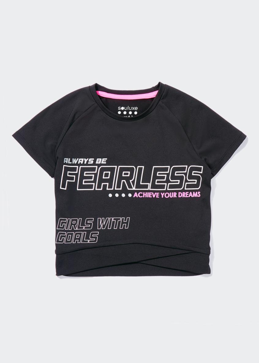 Girls Souluxe Black Fearless Sports T-Shirt (4-13y