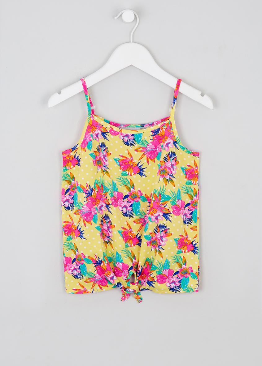 Girls Floral Tie Front Top (4-13yrs)