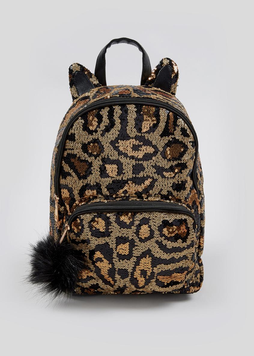 Girls Leopard Print Sequin Backpack| Accessories | Matalanme