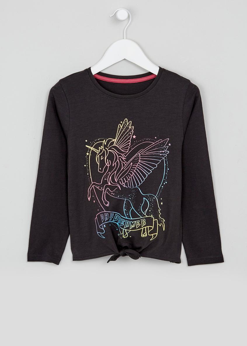 Girls Long Sleeve Unicorn T-Shirt (4-13yrs)
