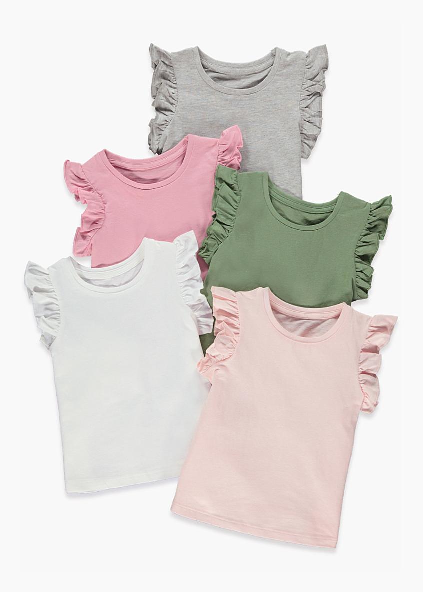 Girls 5 Pack Frill T-shirts (9mths-6yrs)