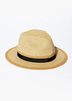 Monochrome Straw Trilby Hat