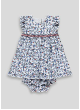 Girls Floral Short Sleeve Dress & Knickers Set (Newborn-23mths)